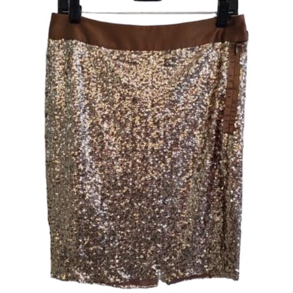 The Limited Gold Sequin Pencil Skirt
